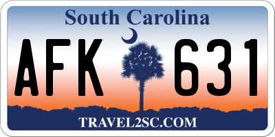 SC license plate AFK631