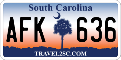 SC license plate AFK636