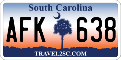 SC license plate AFK638