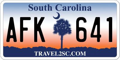 SC license plate AFK641