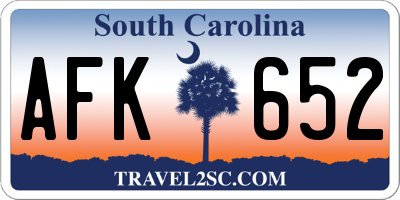 SC license plate AFK652