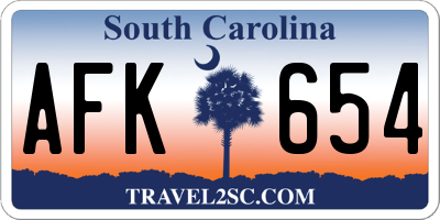 SC license plate AFK654