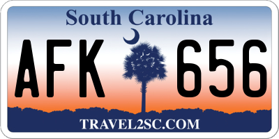 SC license plate AFK656