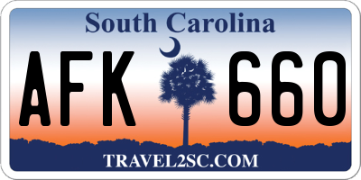 SC license plate AFK660