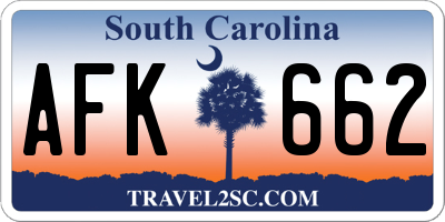 SC license plate AFK662