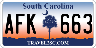 SC license plate AFK663