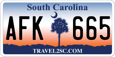 SC license plate AFK665
