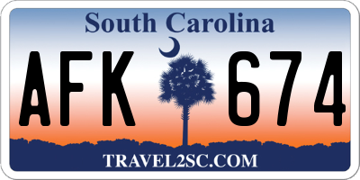 SC license plate AFK674