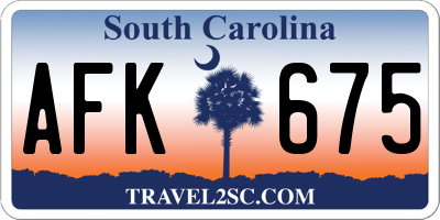 SC license plate AFK675