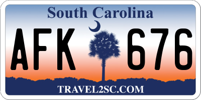 SC license plate AFK676