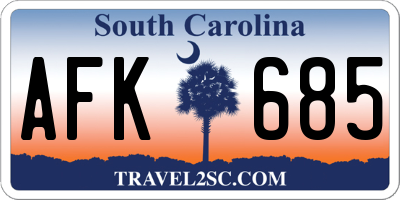 SC license plate AFK685