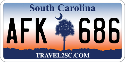 SC license plate AFK686
