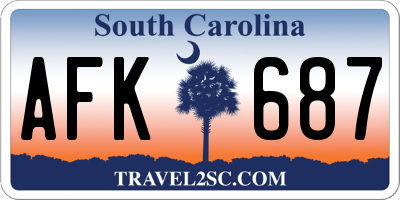 SC license plate AFK687