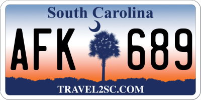 SC license plate AFK689