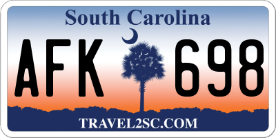 SC license plate AFK698