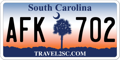 SC license plate AFK702