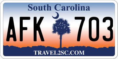 SC license plate AFK703