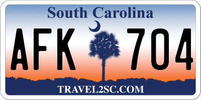 SC license plate AFK704