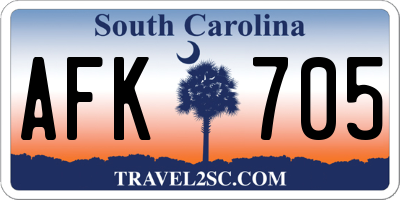 SC license plate AFK705