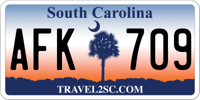 SC license plate AFK709