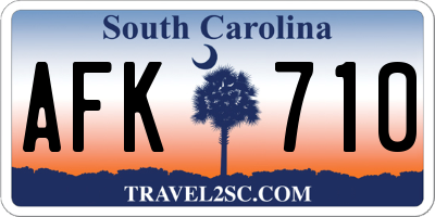 SC license plate AFK710