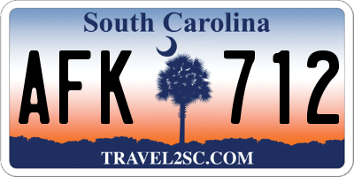 SC license plate AFK712