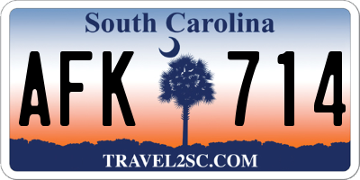 SC license plate AFK714