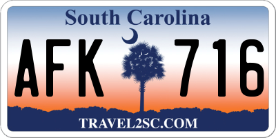 SC license plate AFK716