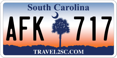 SC license plate AFK717