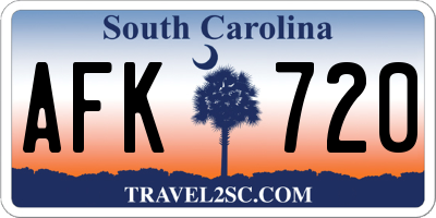 SC license plate AFK720