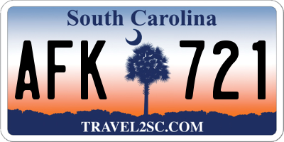 SC license plate AFK721