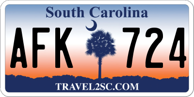 SC license plate AFK724