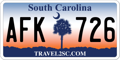SC license plate AFK726