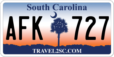 SC license plate AFK727
