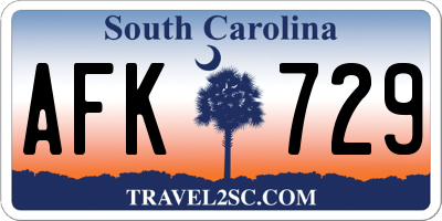 SC license plate AFK729