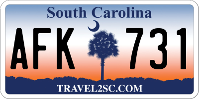 SC license plate AFK731