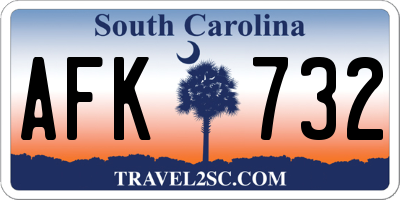 SC license plate AFK732