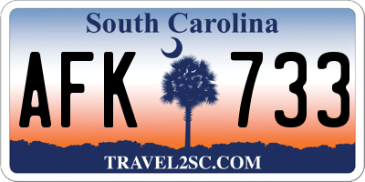 SC license plate AFK733