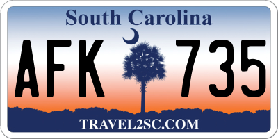 SC license plate AFK735