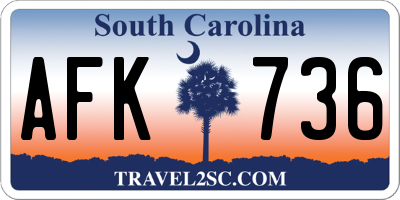 SC license plate AFK736