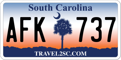 SC license plate AFK737
