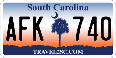 SC license plate AFK740