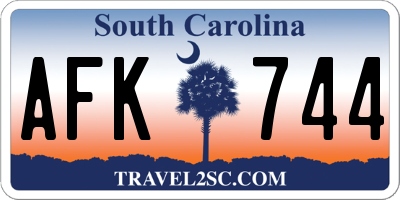 SC license plate AFK744