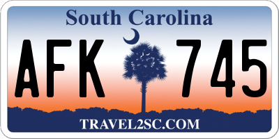 SC license plate AFK745