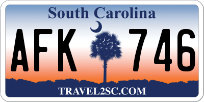 SC license plate AFK746