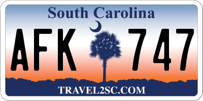 SC license plate AFK747