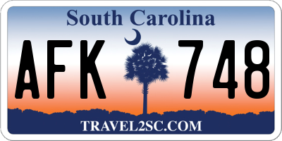 SC license plate AFK748