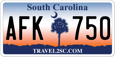 SC license plate AFK750