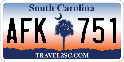 SC license plate AFK751