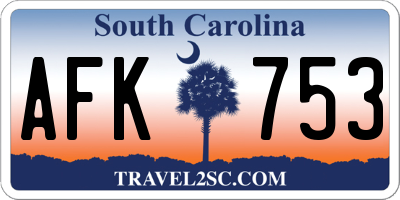 SC license plate AFK753
